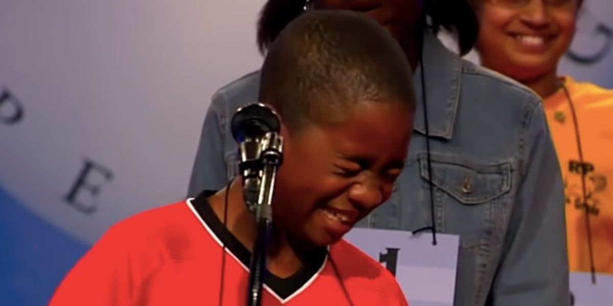 11-yr-old erupts in infectious giggles over his National Spelling Bee word and then nails it