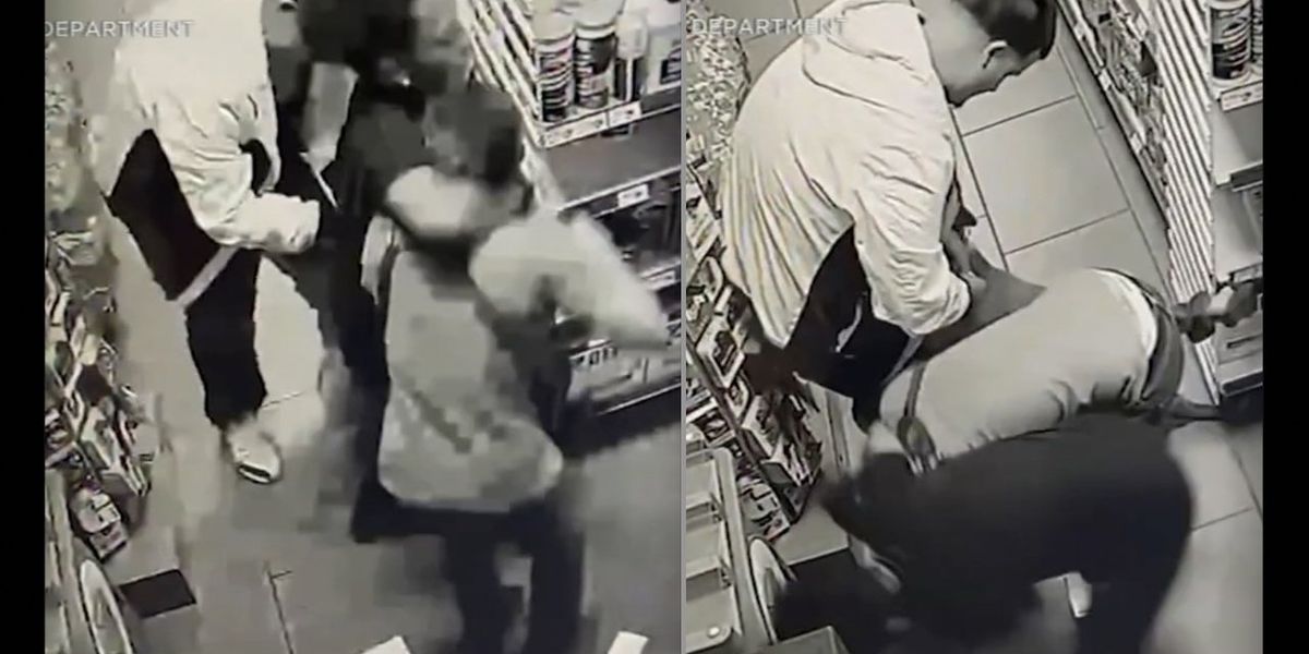 NextImg:Dog owner punched, put in headlock, knocked to floor in apparently unprovoked assault in 7-Eleven — and attackers take her dog. But there's a happy ending.