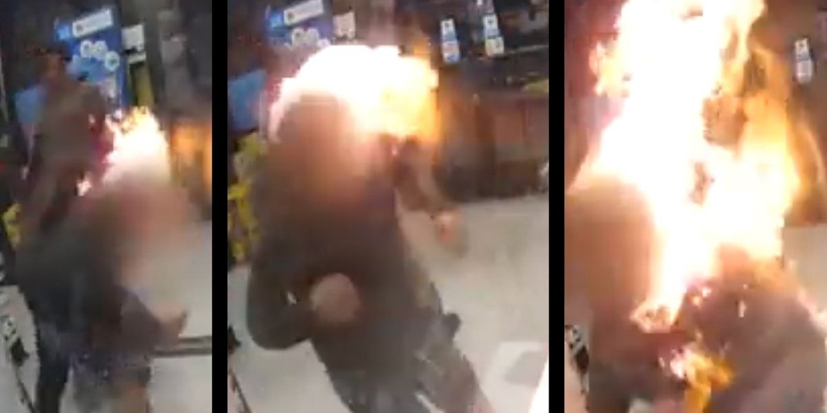 NextImg:Horrifying video shows shoplifter douse Bay Area store clerk with kerosene then set him ablaze