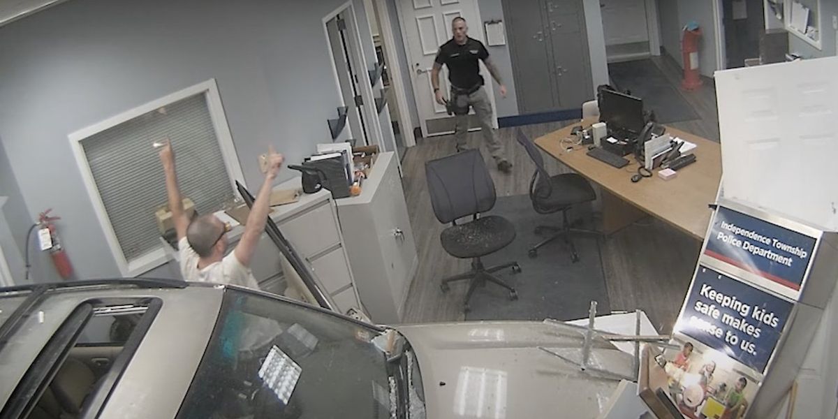 New Jersey motorist deliberately crashes car into police station — while blasting Guns N' Roses' 'Welcome to the Jungle,' cops say