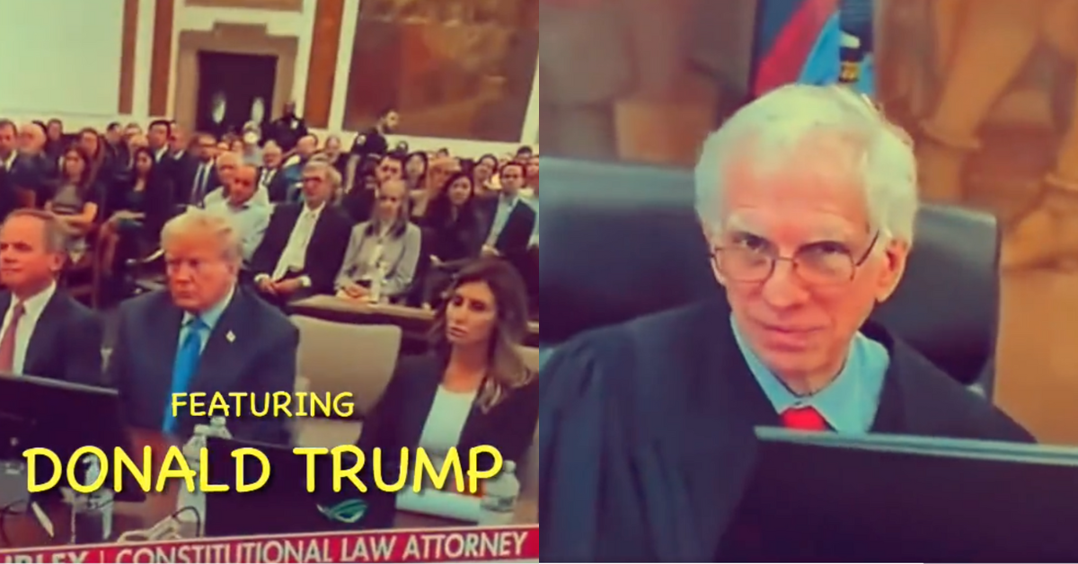 Twitter screenshots of Donald Trump and Judge Arthur Engoron during Trump's trial
