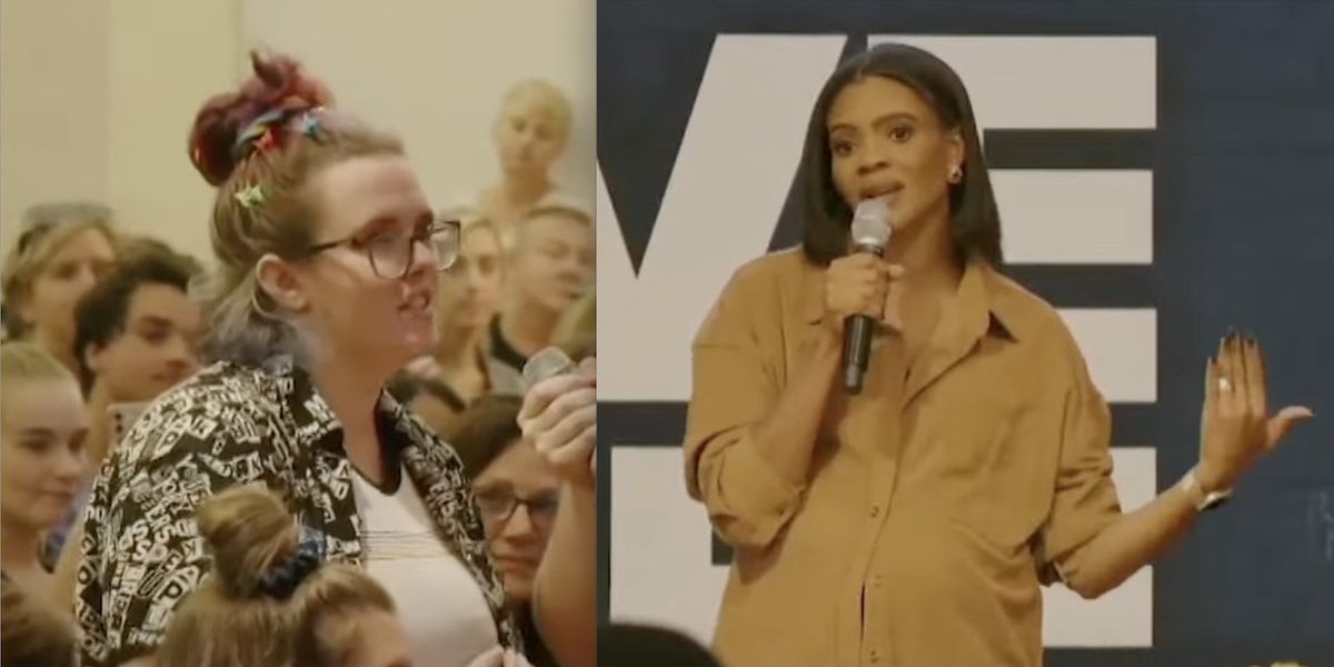 NextImg:Leftist asks Candace Owens to respond to trans students 'who feel actively victimized' by her 'presence' on campus. Owens' fed-up retort brings down the house.