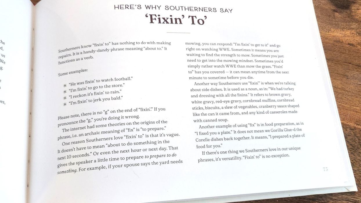 An explanation of the term ‘fixin’ to’ from our ‘Southern Handbook’