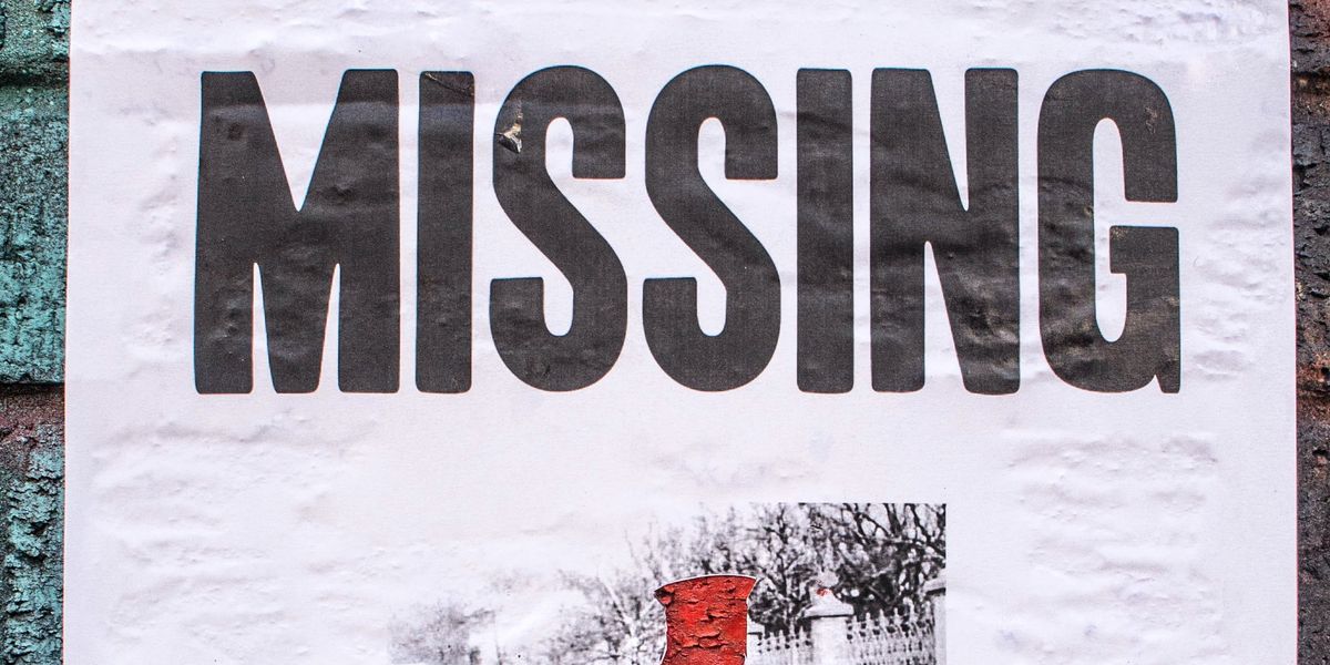 A "Missing Person" sign