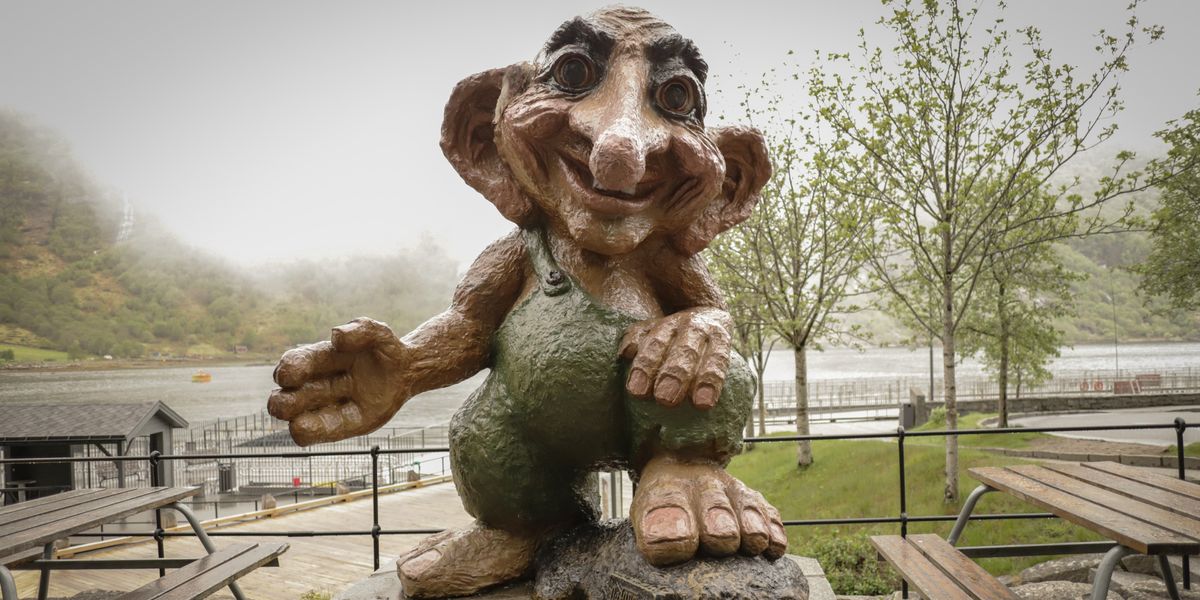 statue of a mischievous troll
