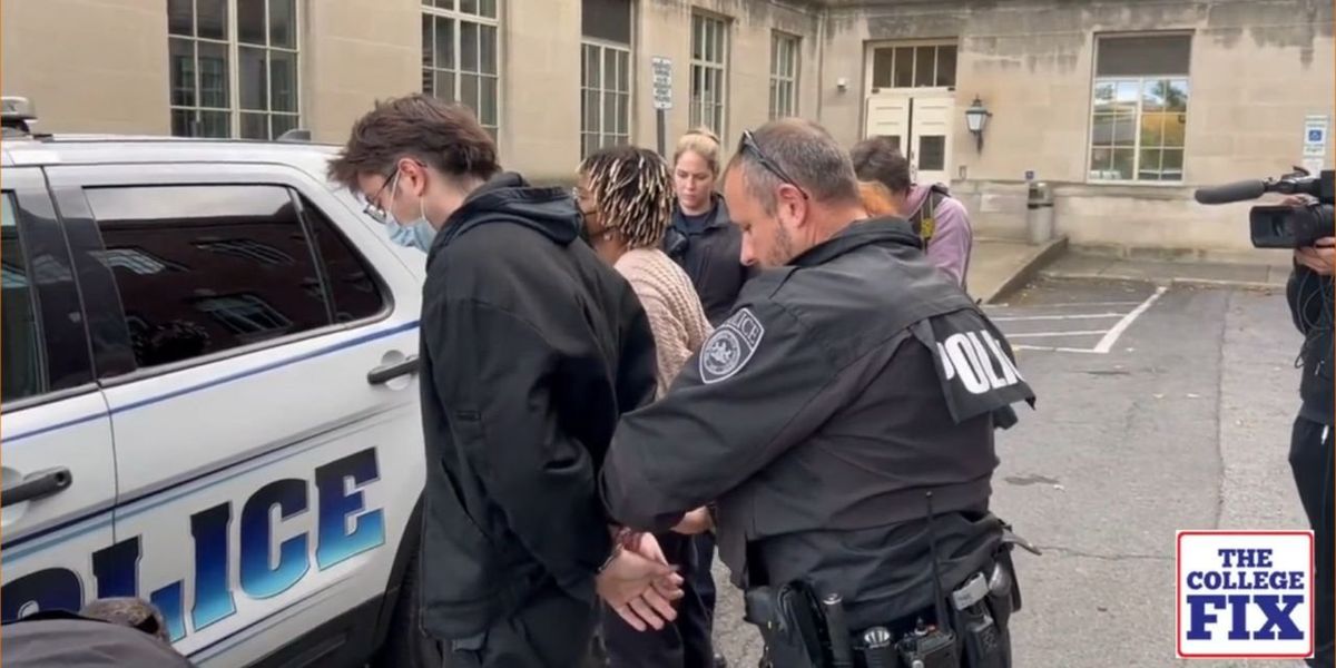 NextImg:Police detain angry leftists protesting Riley Gaines' Real Women's Day event at Penn State