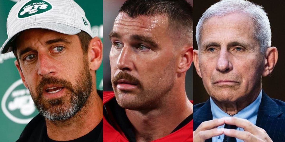 NextImg:Aaron Rodgers challenges 'Mr. Pfizer,' Travis Kelce, and Dr. Fauci to debate him and RFK Jr. on the vaccine