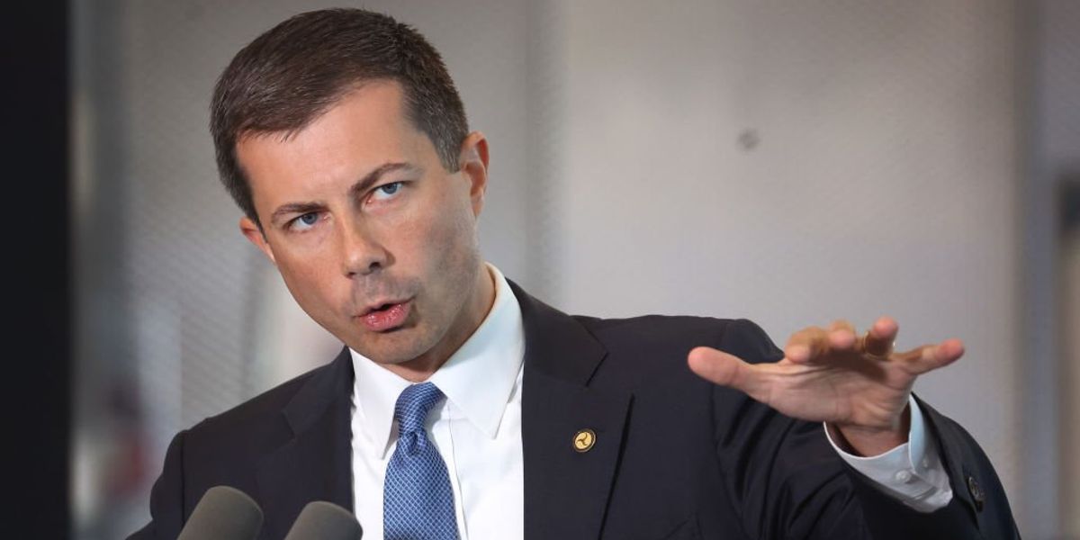 NextImg:'Petro Pete is a coward': Buttigieg chased off stage by climate activists demanding he 'end fossil fuels'