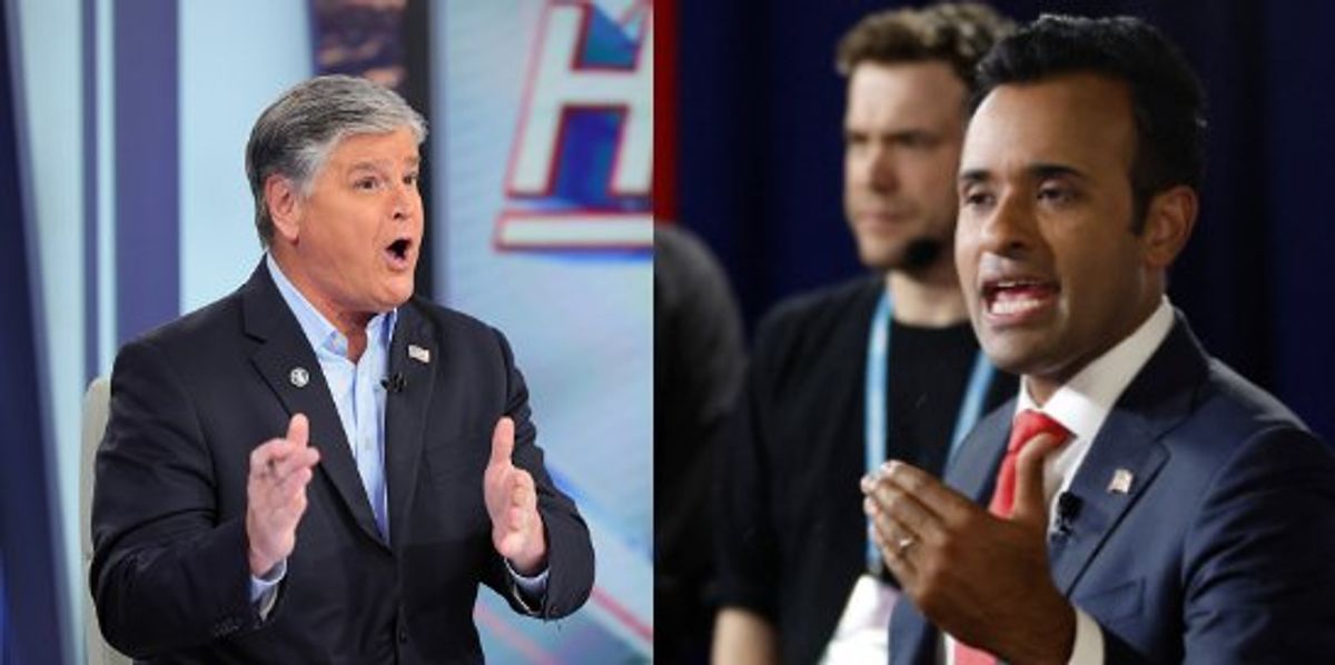 NextImg:Sean Hannity tears into Vivek Ramaswamy, Fox News host inadvertently suggests Donald Trump's not qualified to be president
