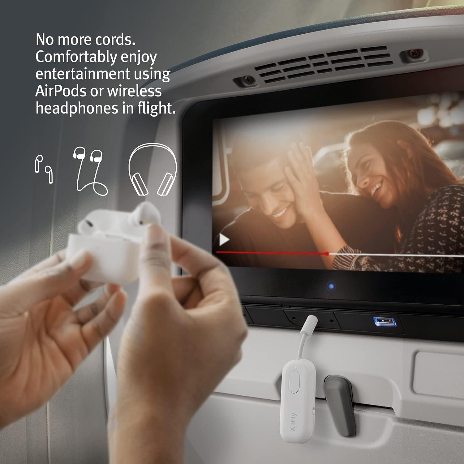 Bluetooth headphone adapters for airplane in flight movies Gearbrain