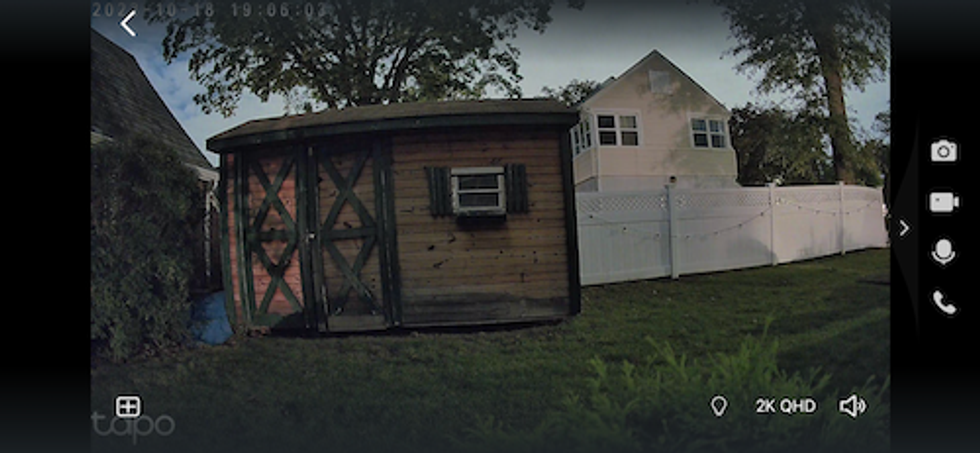 Night time view from Tapo app