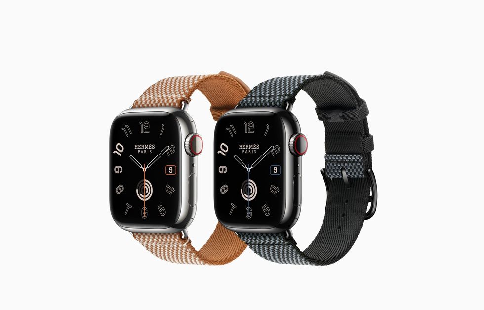 product shot of two Apple Watch 9 Hermes