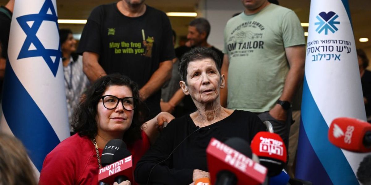 NextImg:Elderly Hamas hostage released, says she was beaten and made to walk for miles through underground tunnels