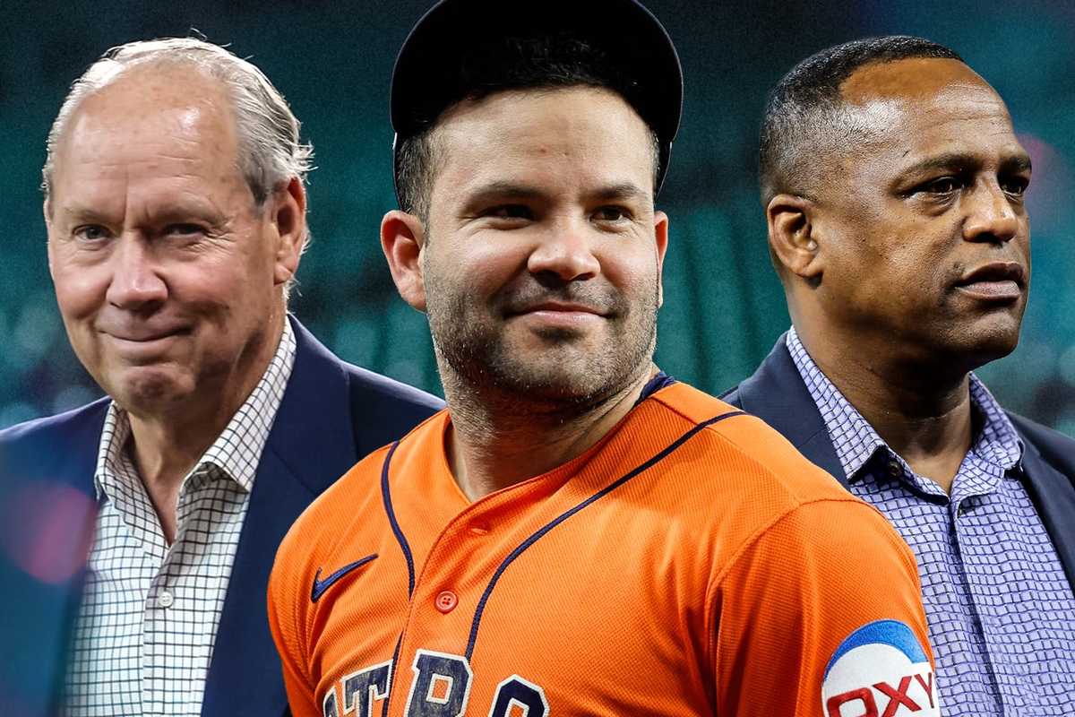Astros Jim Crane, Jose Altuve, Dana Brown