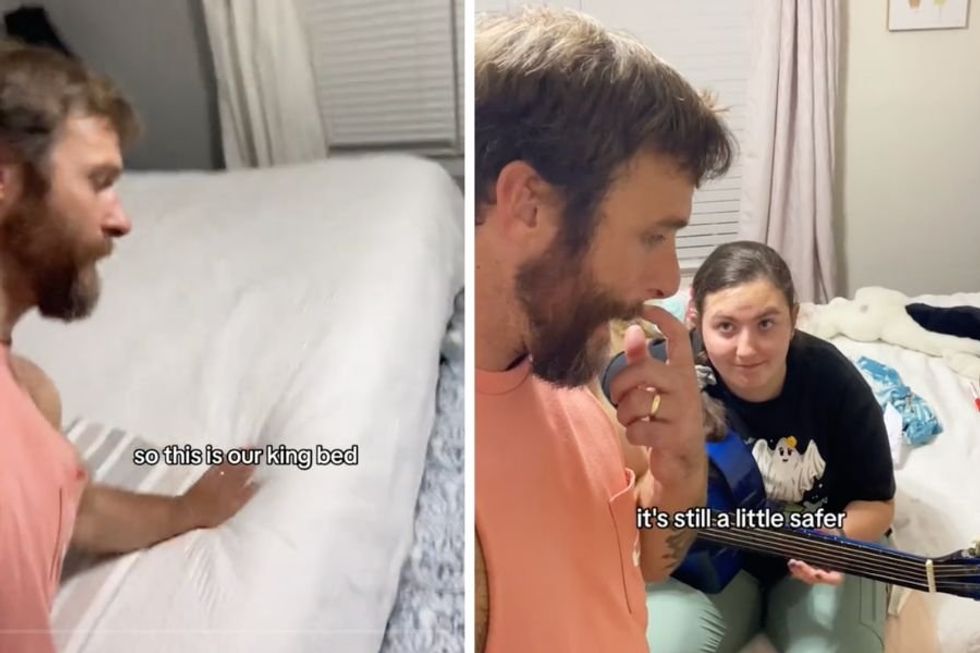 Dad and tween daughter show how their family 'co-sleeps' together