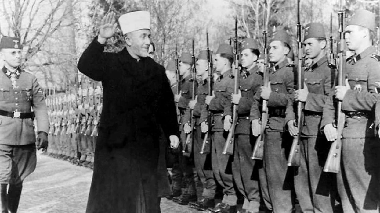 Haj Amin al-Husseini inspects the Handzar division.