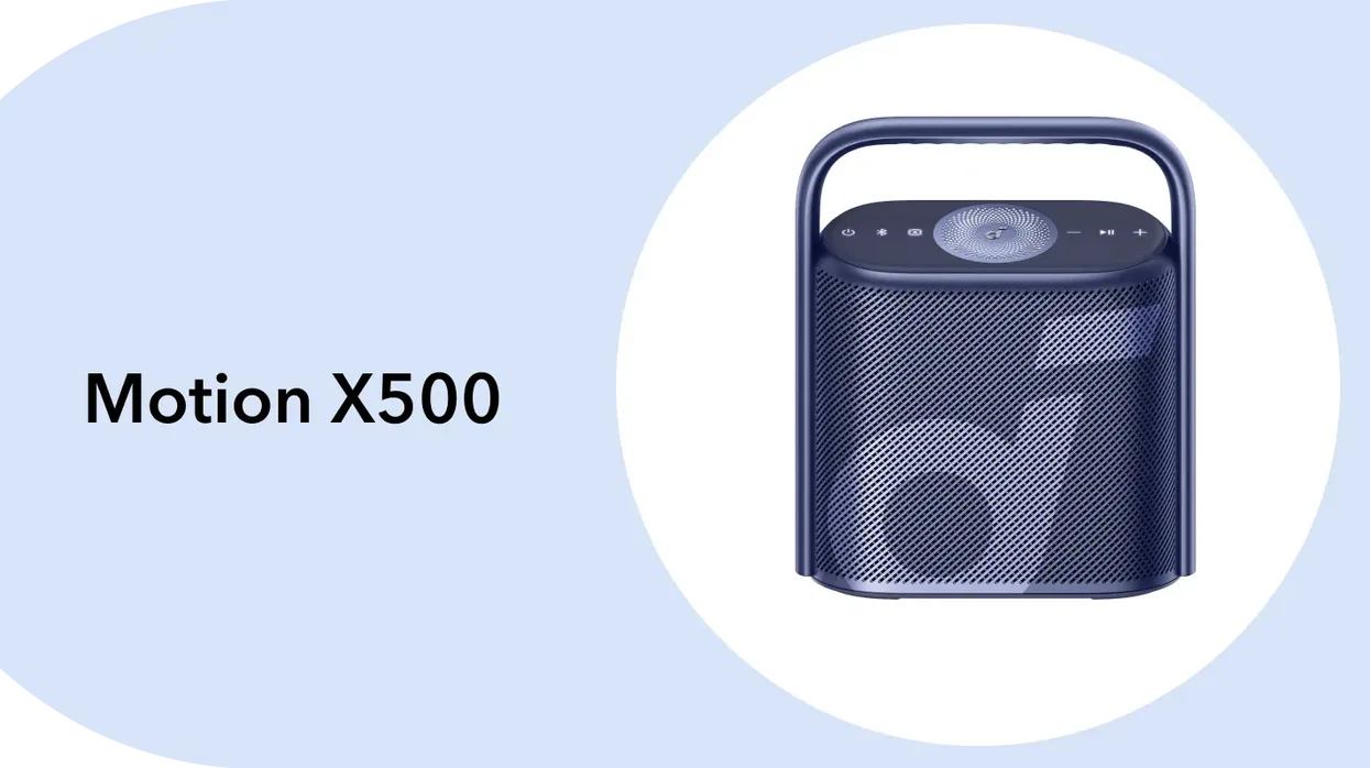 a product shot of soundcore motion x500 speaker