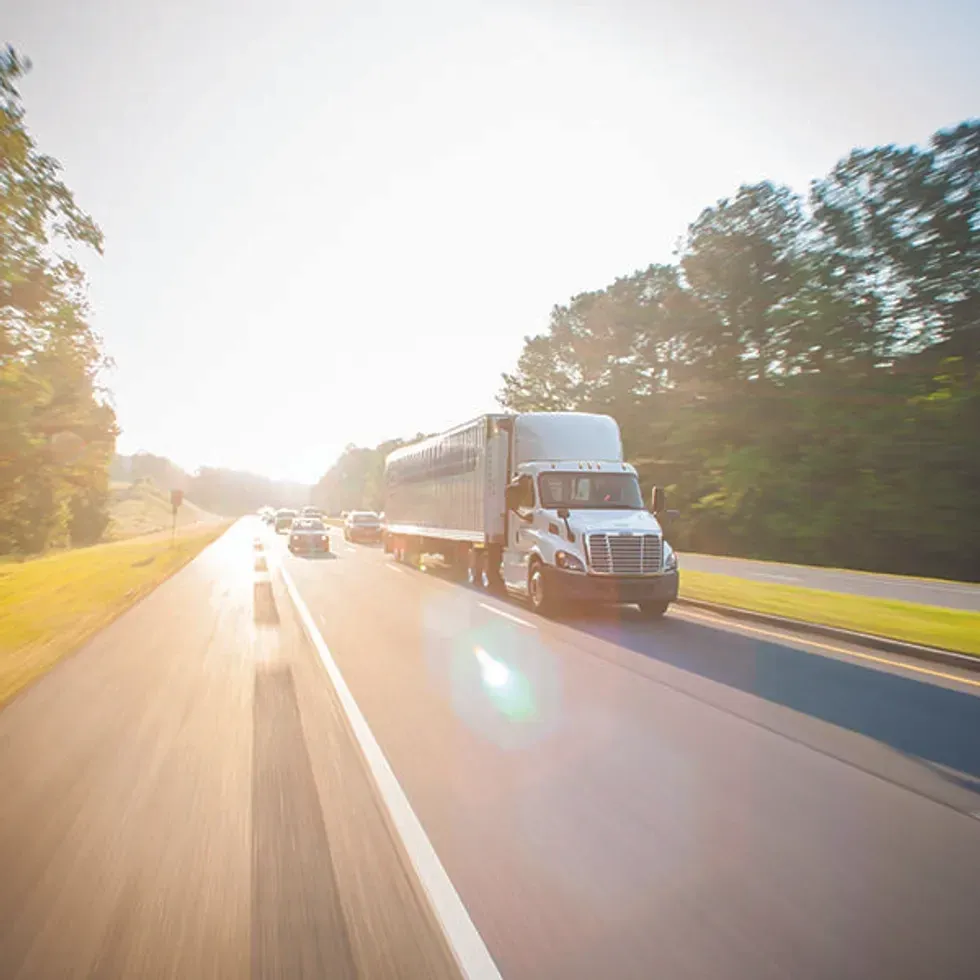 Truck on a sunny highway