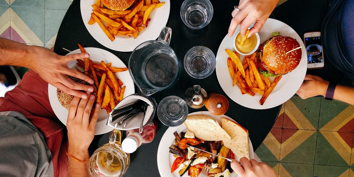 Group of people dining out at a restaurant