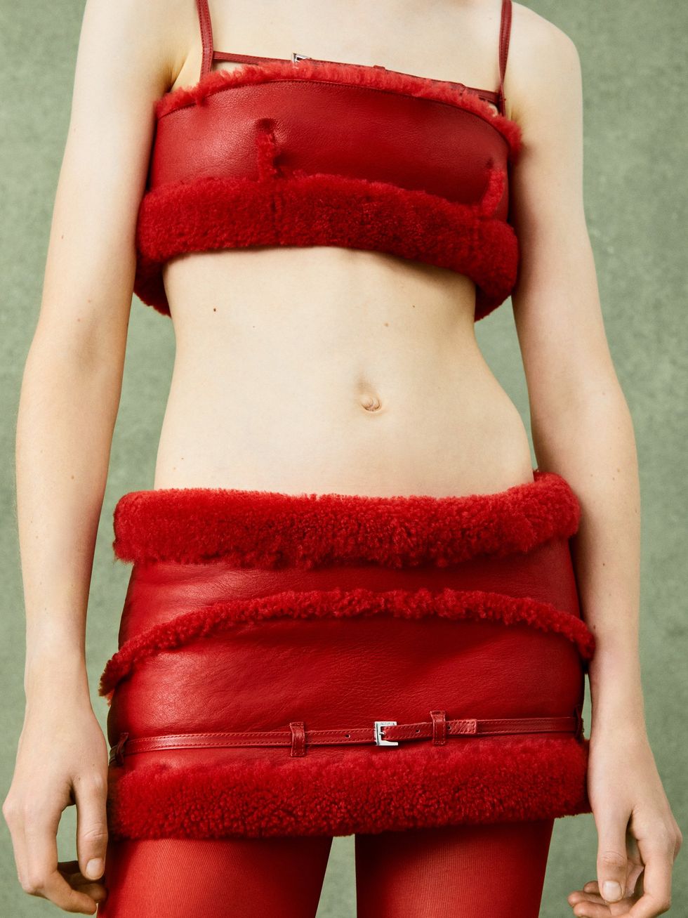 Jacquemus red leather holiday set
