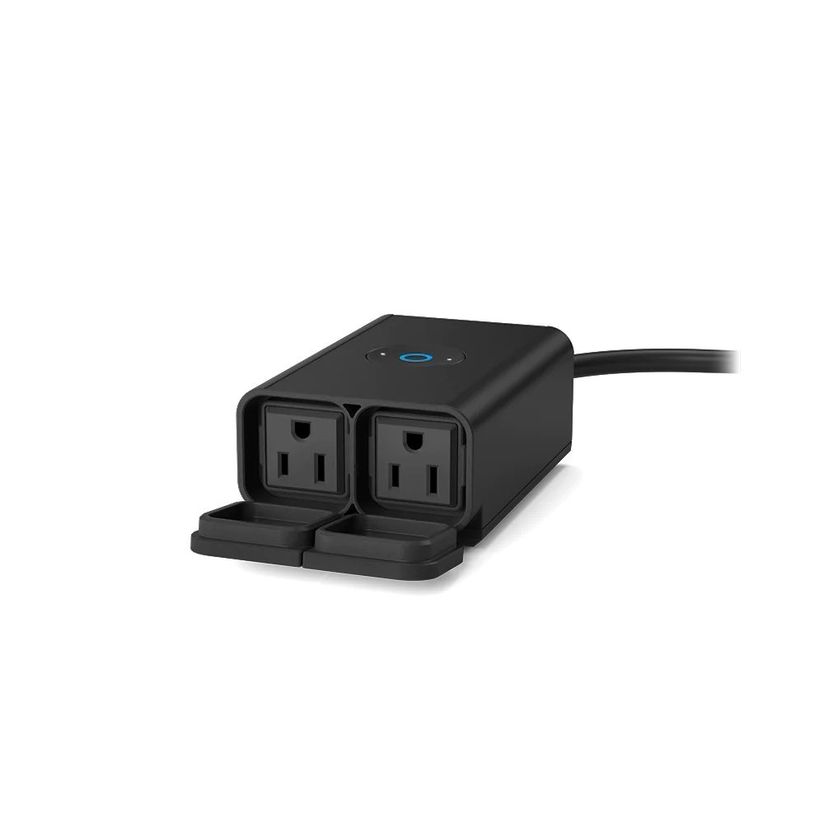 Enbrighten Wi-Fi Smart 2-Outlet Outdoor Switch Plug-in, 51251, Black 