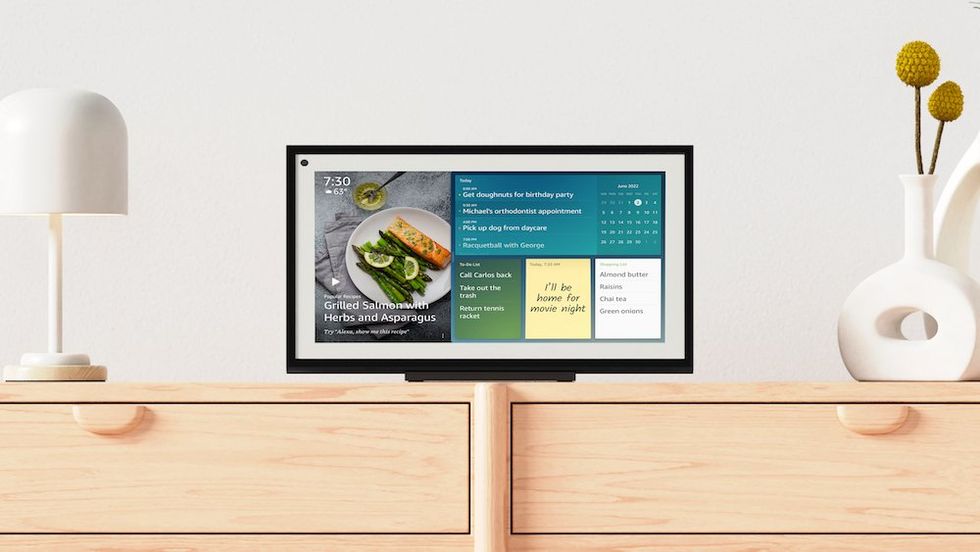 a photo of a Amazon Echo Show 15 on a dresser