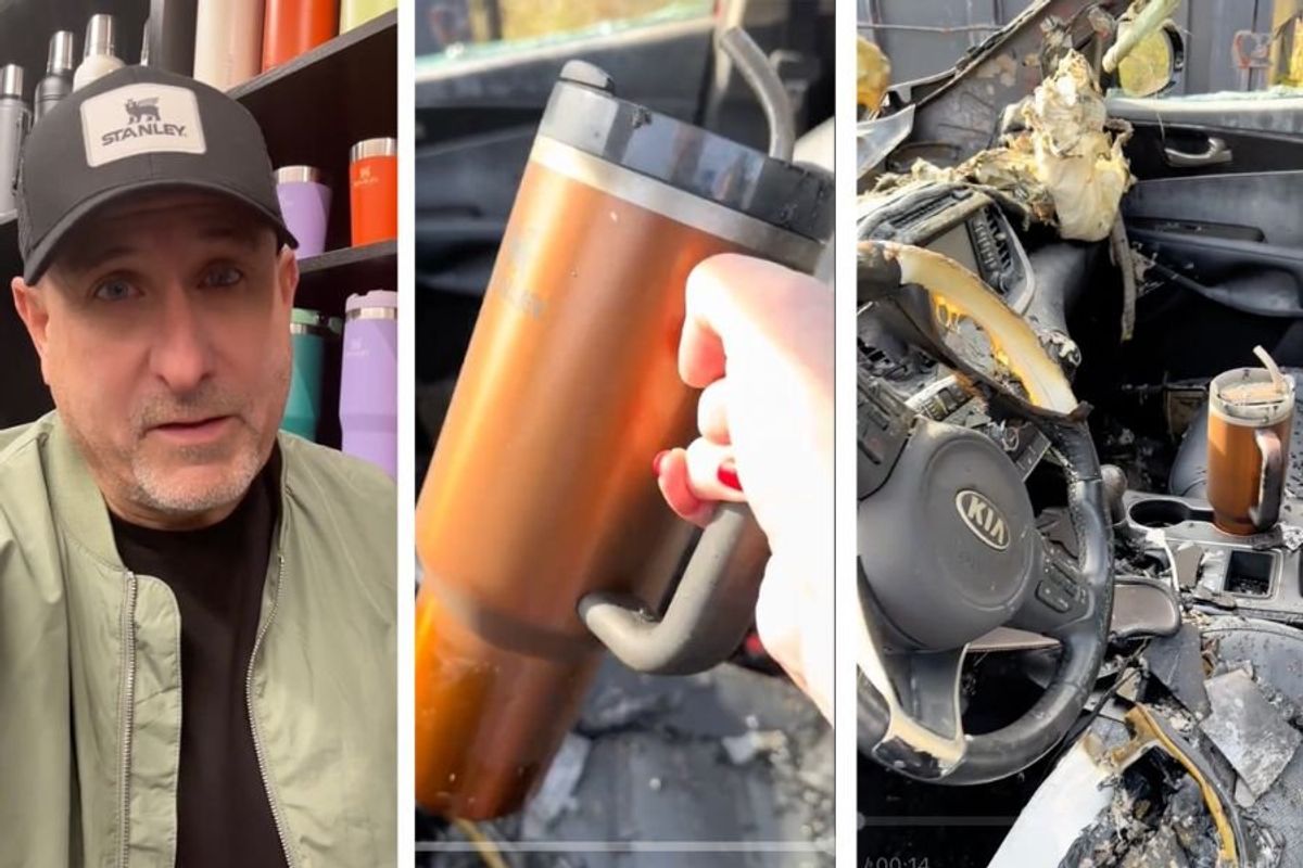 Stanley tumbler survives car fire, leads to new car from cup maker