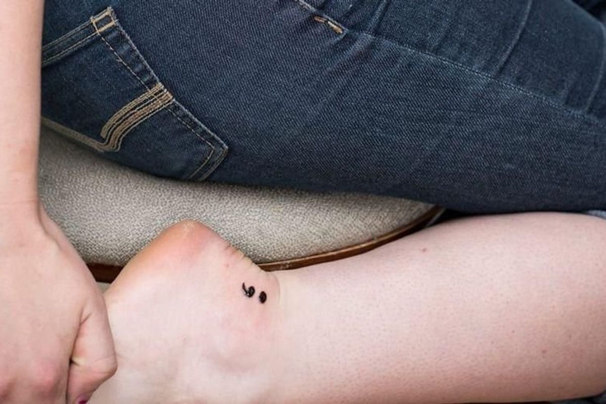 semicolon tattoo