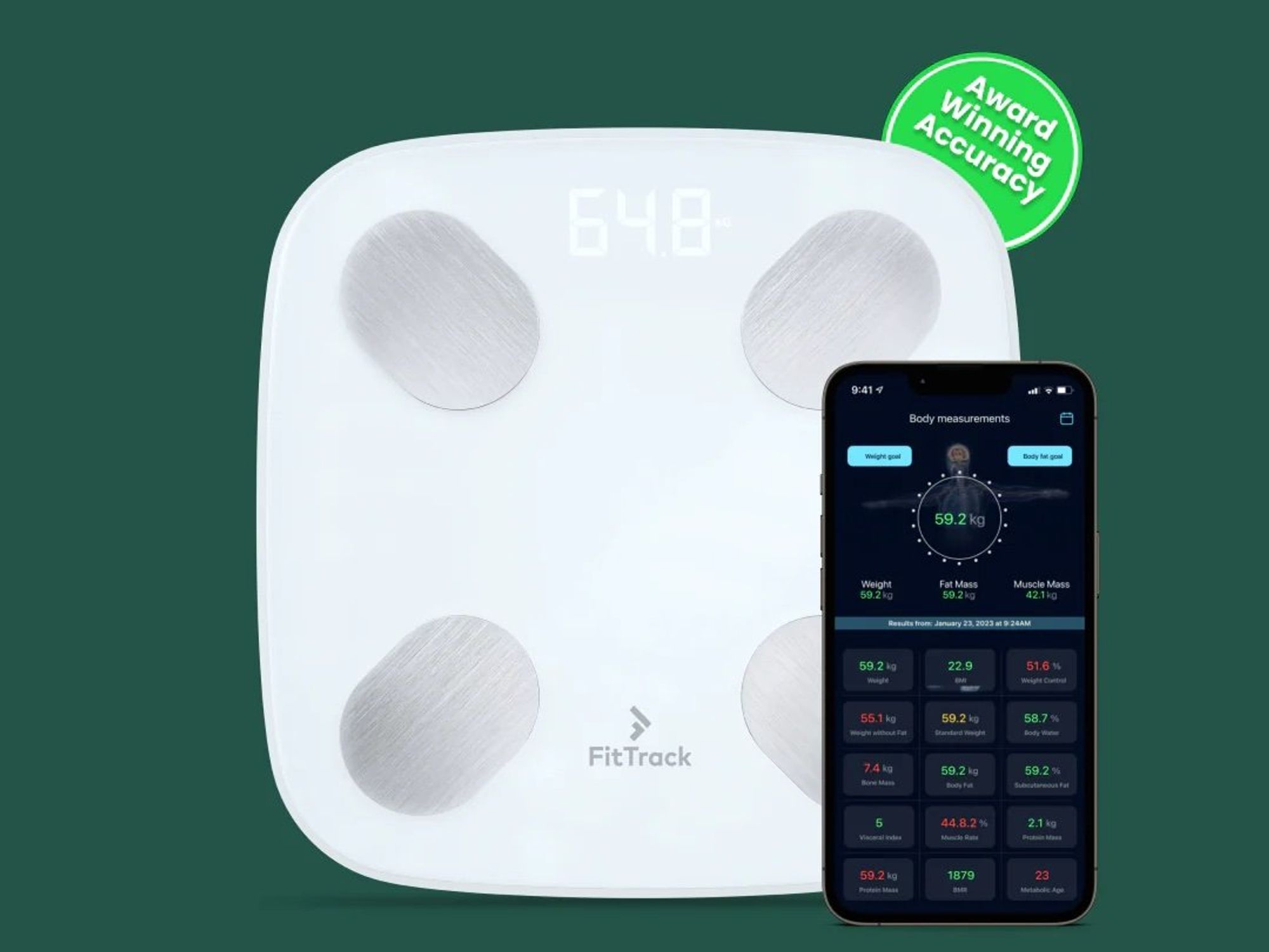 a prouduct shot of FitTrack Dara Gen 2.0 Smart Scale