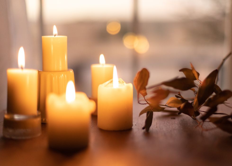 candles on a table