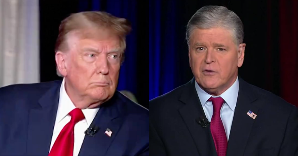 Fox News screenshots of Donald Trump and Sean Hannity