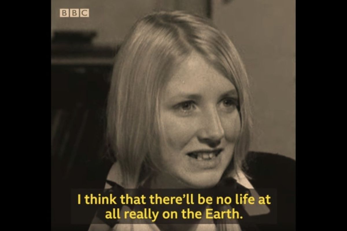 girl saying she thinks there will be no life at all on Earth