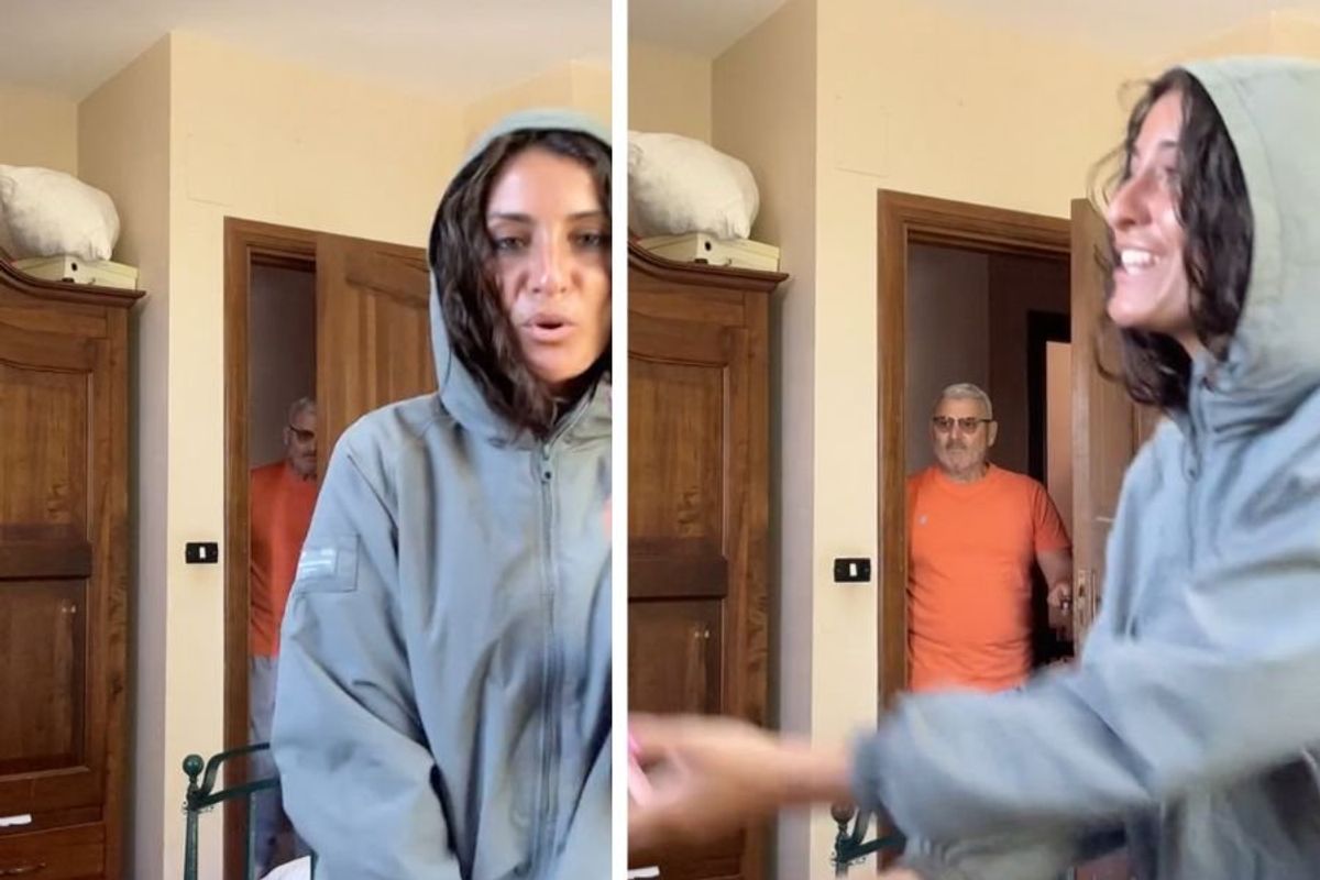 tiktok trends; tiktok dances; viral tiktoks; funny videos; dad walks in on dance