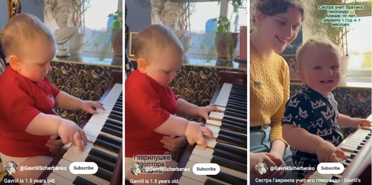 Baby still in diapers is blowing people away with his musical ability at the piano
