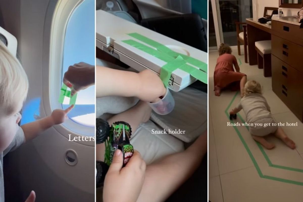 Parents share how painters tape is great for traveling - Upworthy