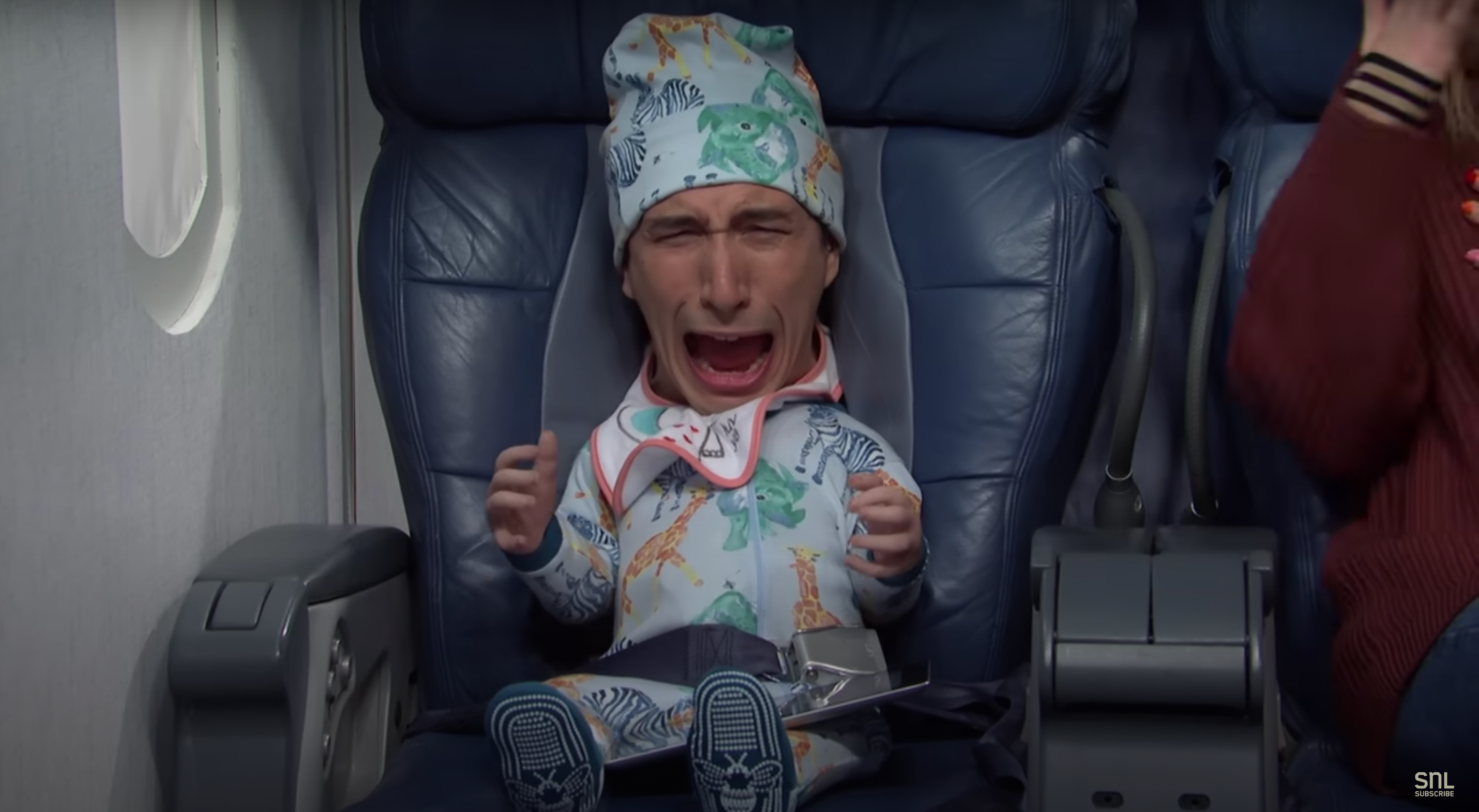 adam driver, adam driver snl, adam driver airplane baby, airplane baby snl
