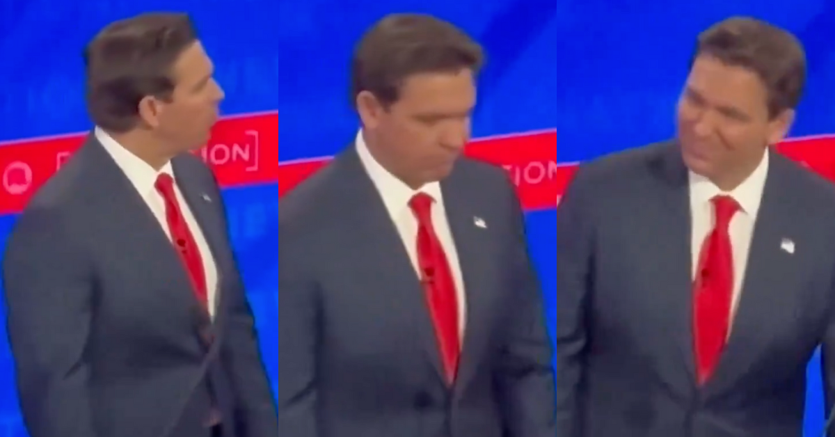 Screenshots of Ron DeSantis from the Republican debate