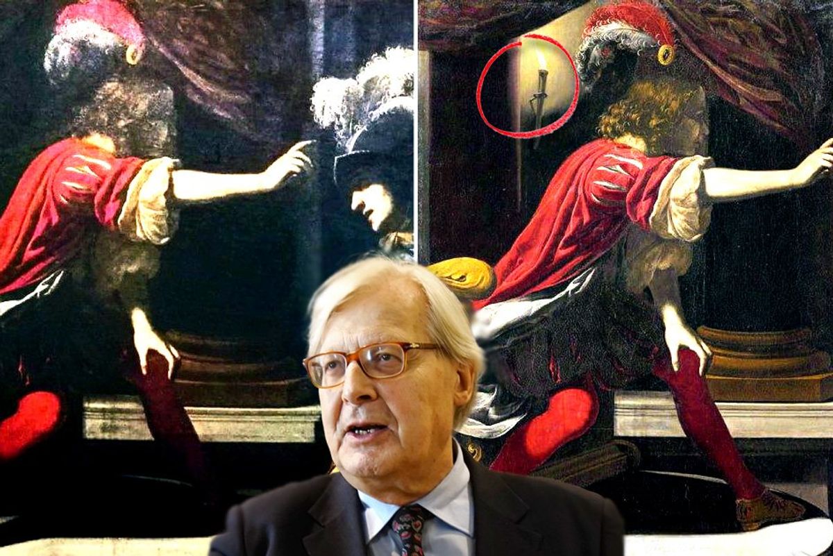 Sgarbi espone un quadro rubato alla mostra? «No, è una copia»