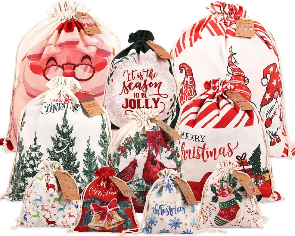 vintage christmas cloth bags