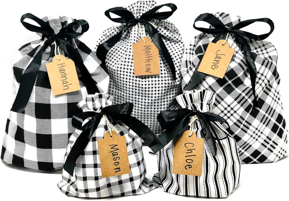 black and white gift bags