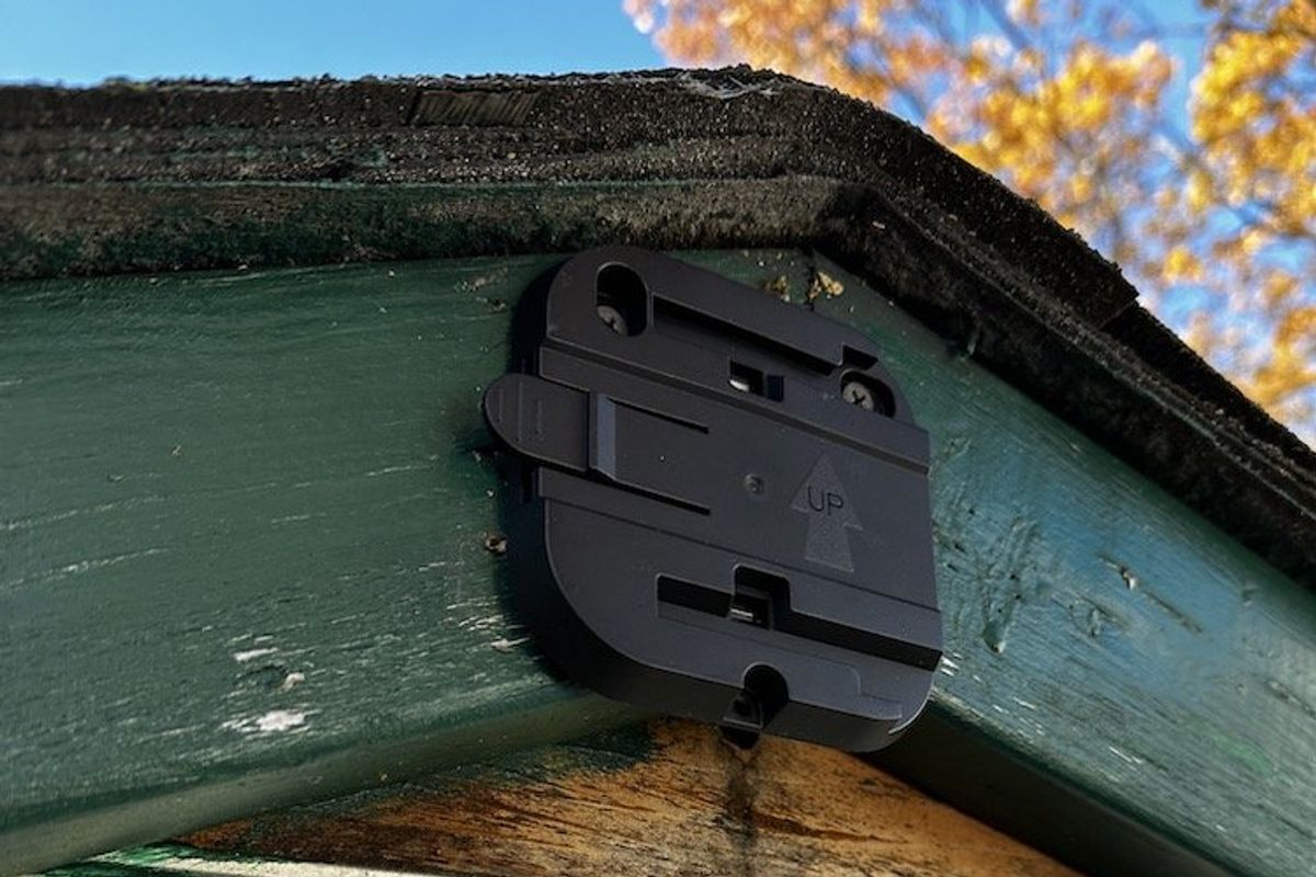 a photo of Blink Outdoor 4 Floodlight Camera mount on a shed