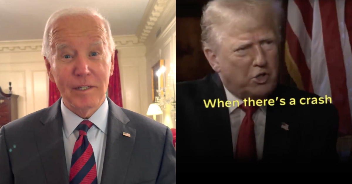 Screenshots of Joe Biden and Trump