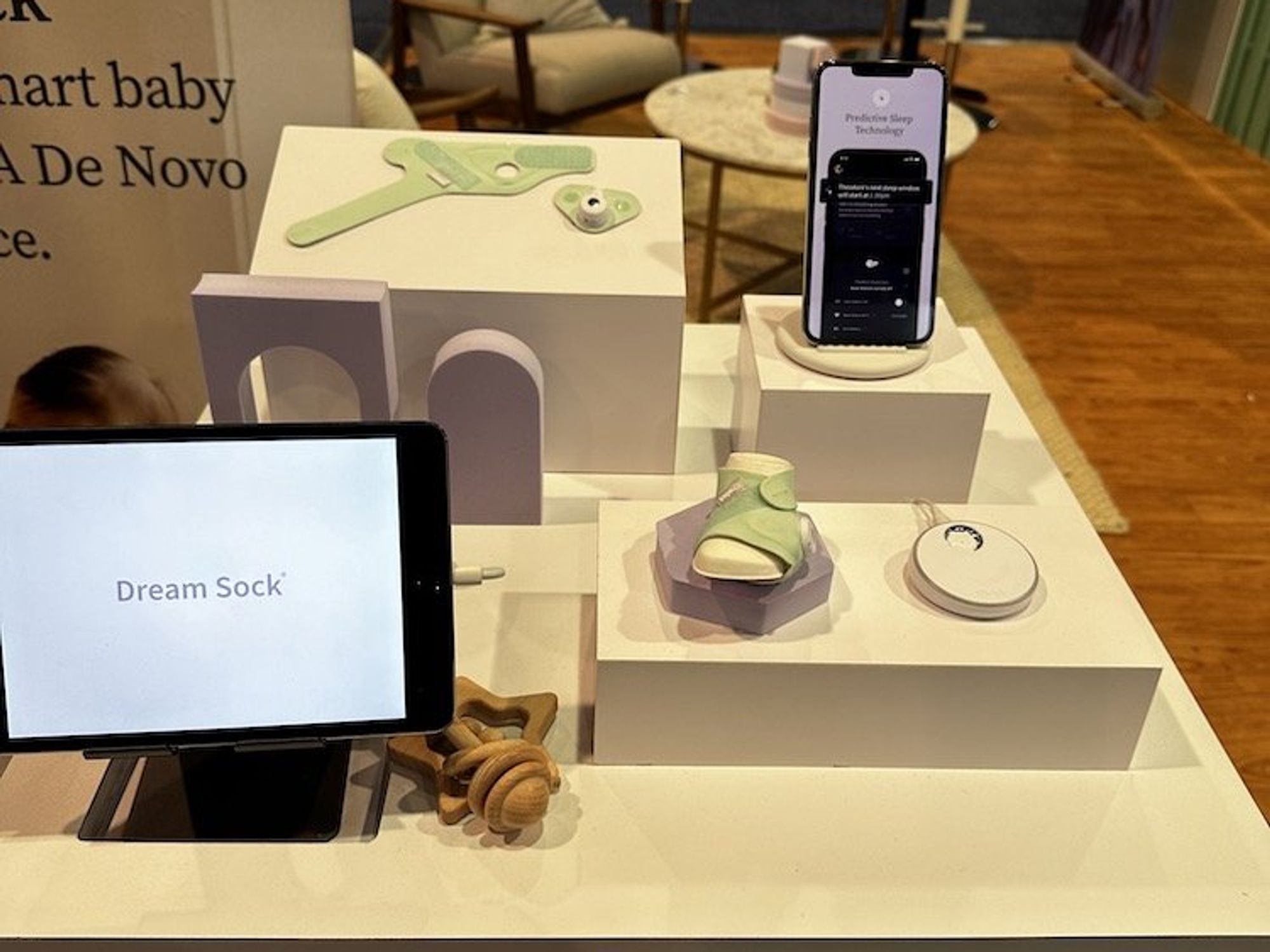 a photo of Owlet FDA Cleared Dream Sock on exhibit at CES Show 2024
