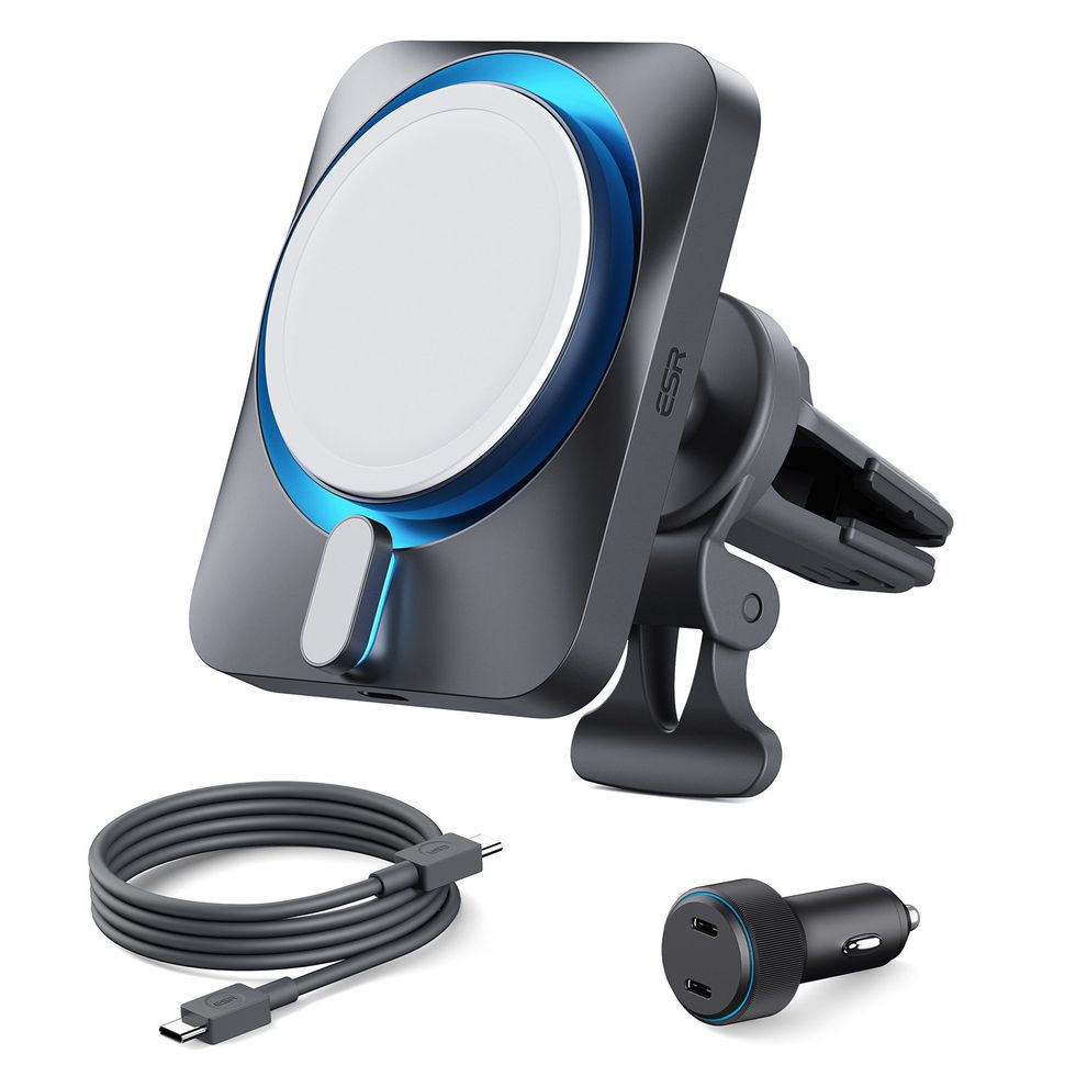 a product shot of ESR 15 W Car Charger with MagSafe and CryoBoost