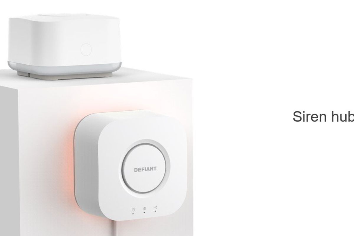 a photof of the siren hub for Hubspace Smart Home Security Kit 