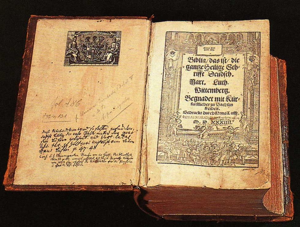 Illustration of an old Bible