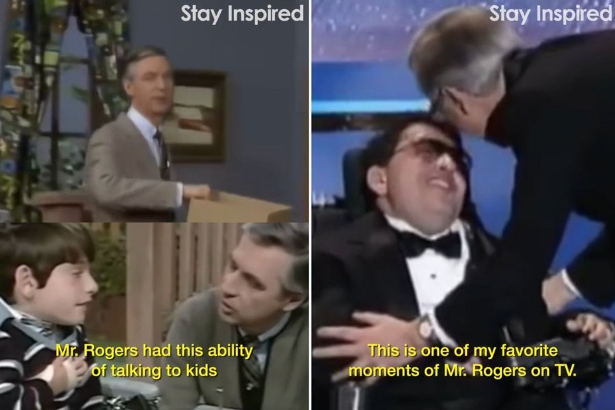 screenshots from mr. rogers show and awards show appearance