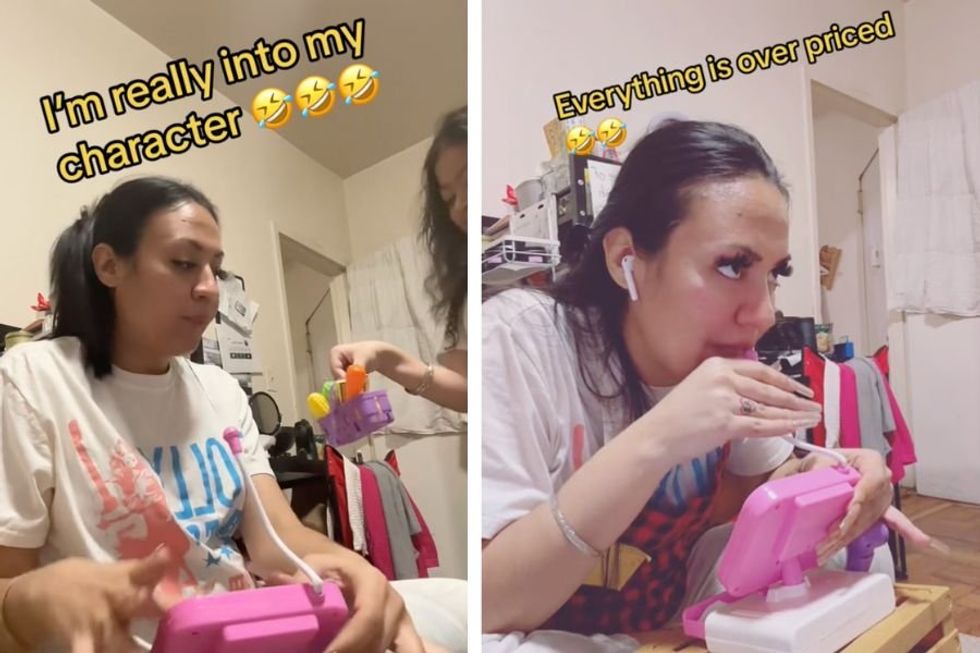 Mom's hilarious grocery cashier character created during playtime has people rolling