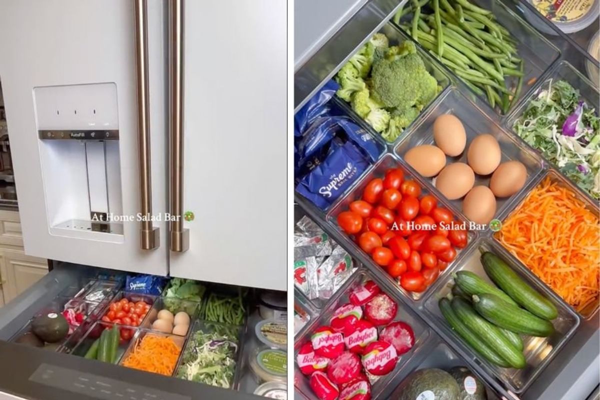 salad bar fridge hack, fridge hack