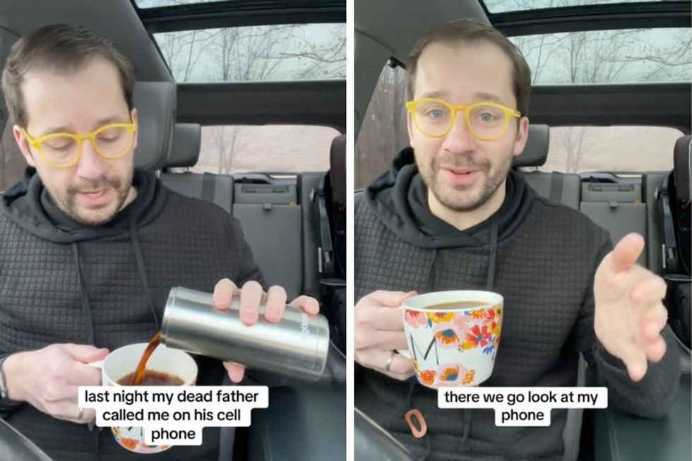 Man receives phone call from deceased father‚ proving that grief is like glitter
